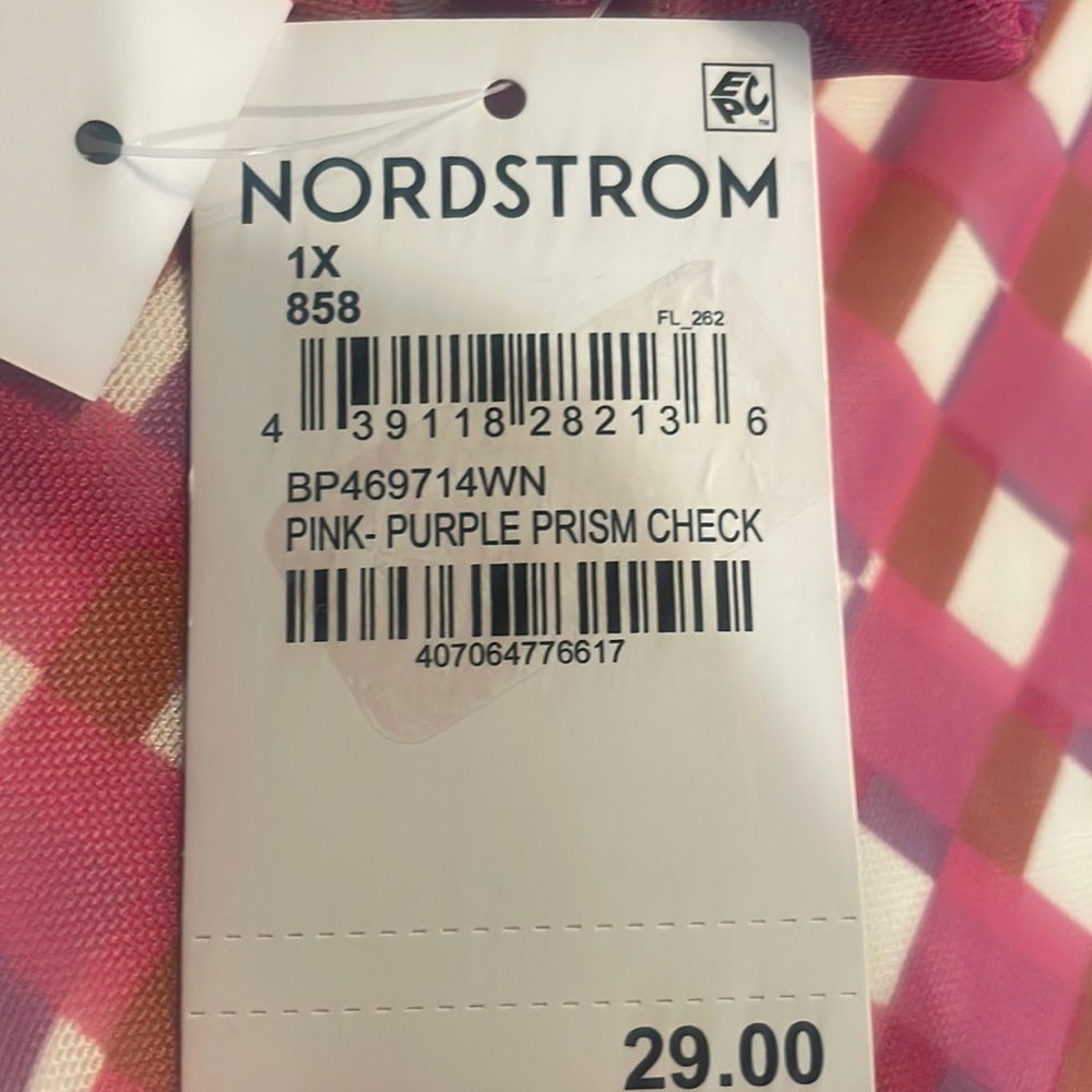 NWT Pink/Purple Prism Check BP Mini Skirt, size 1X - Picture 5 of 5